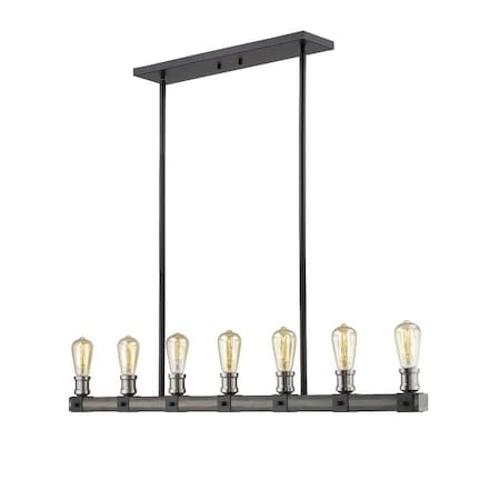Z-Lite Kirkland 7 Light Island/Billiard, Ashen Barnboard 472-7L-ABB
